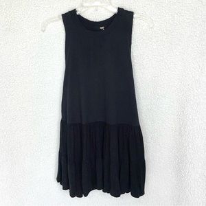 Pristine Free People open-back babydoll sleeveless black mixed fabric top